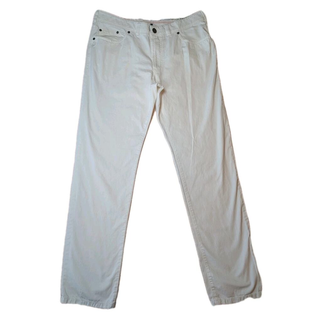 Atelier Gardeur Nevio-8 Regular Fit White Pants Cotton Stretch W35 L33 - Picture 1 of 6